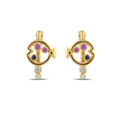 Altıntaç 0,07 Karat Taşlı Balık Pırlanta Küpe 11073-PKP0603