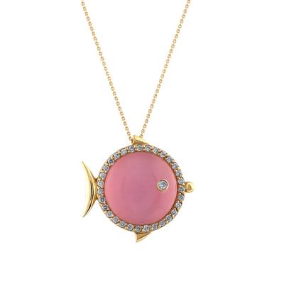 Altıntaç 0,37 Karat Taşlı Pembe Balık Pırlanta Kolye 11081-PKL0611
