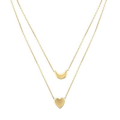 Altıntaç Altın Ay-Kalp İkili Kolye KL2343A