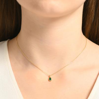 Altıntaç Altın Dikdörtgen Taşlı Kolye KL2546B