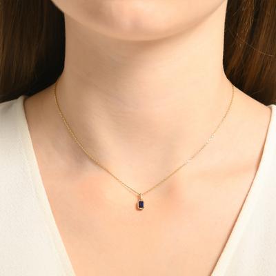 Altıntaç Altın Dikdörtgen Taşlı Kolye KL2546C