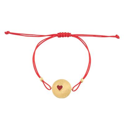 Altıntaç Altın Kırmızı Kalp İpli Bileklik BL2866A