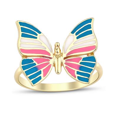 Altıntaç Altın Mavi Kanatlı Kelebek Yüzük YZ2491A