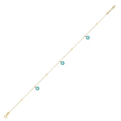 Altıntaç Altın Mavi Sallantılı Nazar Gözlü Halhal BL2942A