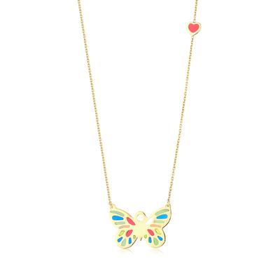Altıntaç Altın Mineli Kelebek Kolye KL2560A