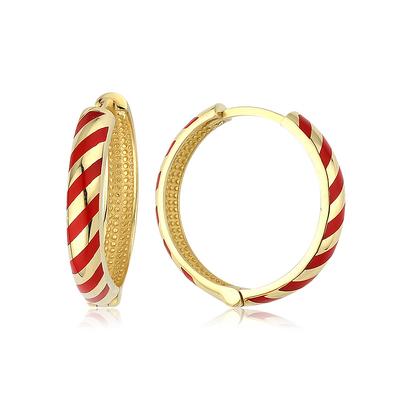 Altıntaç Altın Mineli Kırmızı Çizgili Küpe KP2602A