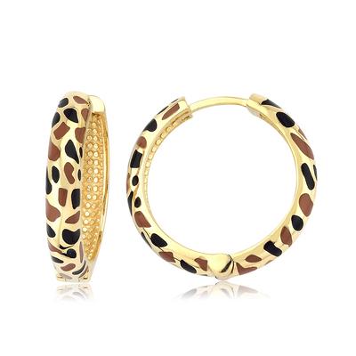 Altıntaç Altın Mineli Leopar Desenli Küpe KP2624B