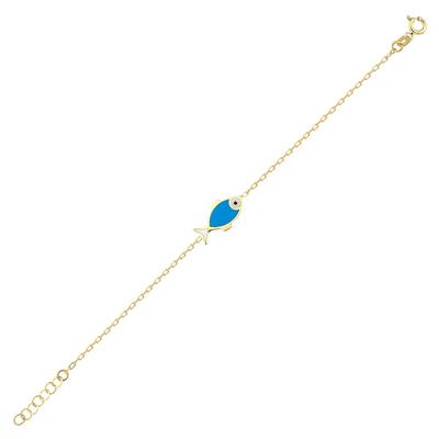 Altıntaç Altın Mineli Mavi Balık Bileklik BL2983A