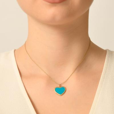 Altıntaç Altın Mineli Mavi Kalp Kolye Ucu KU2530A