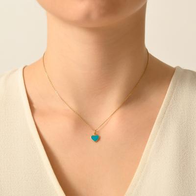 Altıntaç Altın Mineli Mavi Kalp Kolye Ucu KU2532B