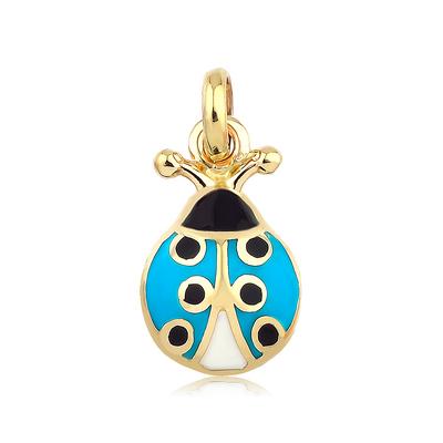 Altıntaç Altın Mineli Mavi Uğur Böceği Kolye Ucu KU2591C