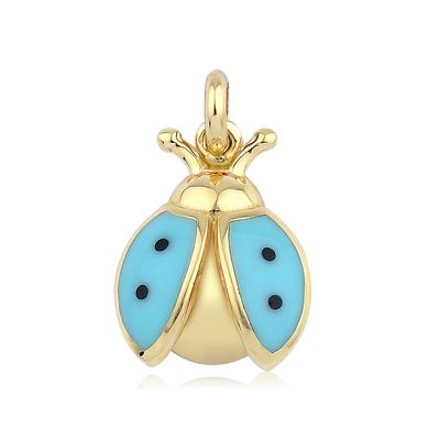 Altıntaç Altın Mineli Mavi Uğur Böceği Kolye Ucu KU2596C