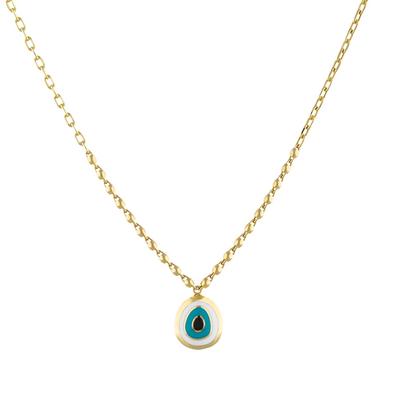 Altıntaç Altın Mineli Nazar Gözlü Çift Taraflı Kolye KL2363A