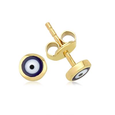 Altıntaç Altın Mineli Nazar Gözlü Küpe KP2698B