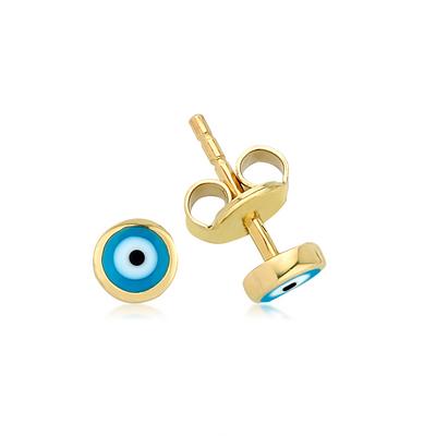 Altıntaç Altın Mineli Nazar Gözlü Küpe KP2698C