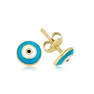 Altıntaç Altın Mineli Nazar Gözlü Küpe KP0217B