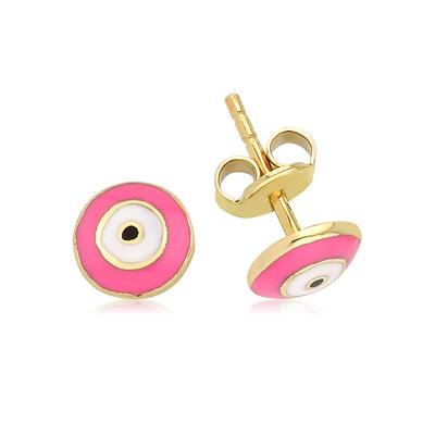 Altıntaç Altın Mineli Nazar Gözlü Küpe KP0217C