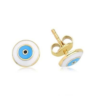 Altıntaç Altın Mineli Nazar Gözlü Küpe KP0217D