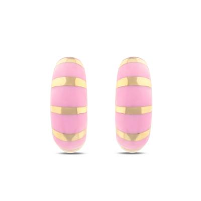 Altıntaç Altın Mineli Pembe Ay Küpe KP2630C