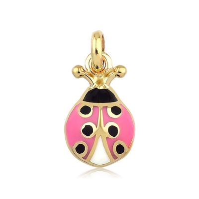 Altıntaç Altın Mineli Pembe Uğur Böceği Kolye Ucu KU2591B