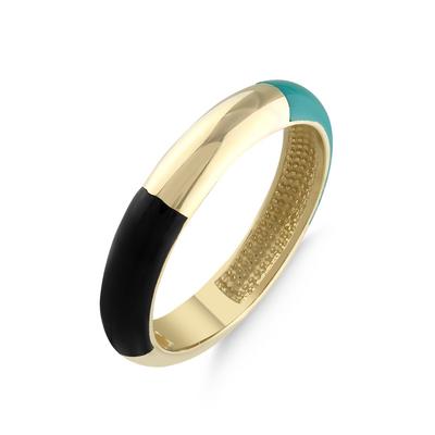 Altıntaç Altın Mineli Siyah-Mavi Şeritli Yüzük YZ2458B