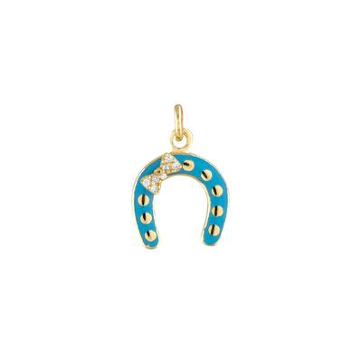 Altıntaç Altın Mineli Taşlı Nal Kolye Ucu KU2486A