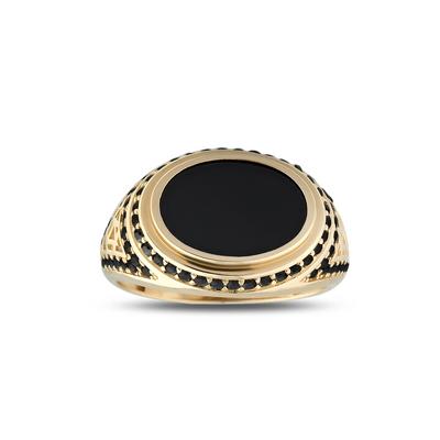 Altıntaç Altın Oniks Taşlı Erkek Yüzük YZ2472A