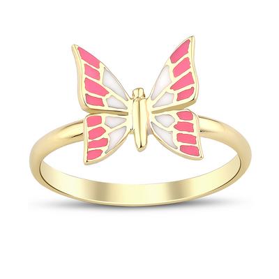 Altıntaç Altın Pembe Kanatlı Kelebek Yüzük YZ2494A
