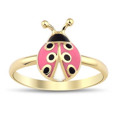 Altıntaç Altın Pembe Mineli Uğur Böceği Yüzük YZ2495B