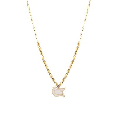 Altıntaç Altın Sedefli Beyaz Güvercin Kolye KL2509A