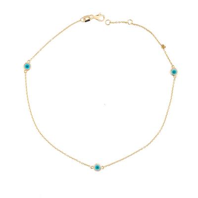 Altıntaç Altın Turkuaz Nazar Gözlü Halhal BL2652A