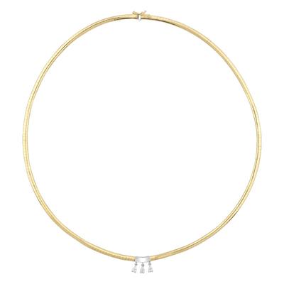 Altıntaç 0,38 Karat Pırlantalı 3 Damla Taş Sallantılı 3mm Omega Zincirli Kolye 11515-PKL0731